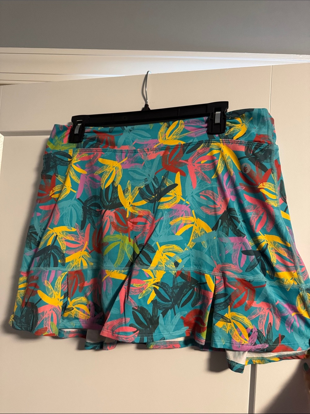 Women's Turquoise Floral Circle Skater Skirt